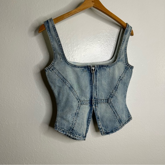 NWT Dala Denim Broken Corset Jean Top Size 28/ US Small - Picture 9 of 16